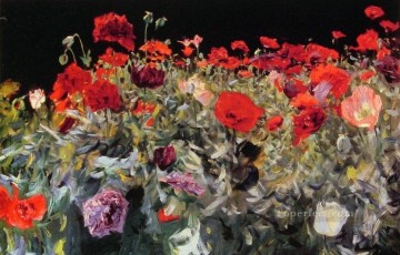 Poppies landscape John Singer Sargent Impressionism Flowers Oil Paintings